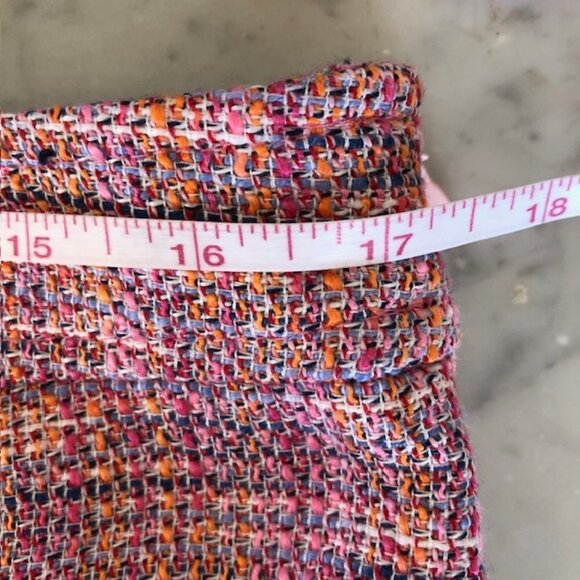 LOFT Pink Tweed A Line Petite Tailored Skirt 12P - Picture 12 of 15